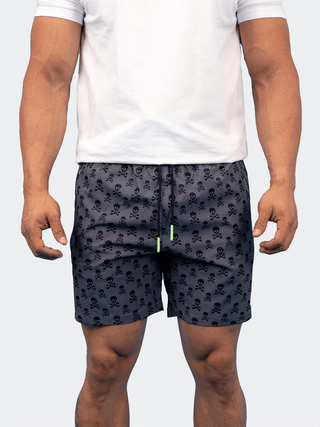 Maceoo Swim Trunk Skull Crossbones | Grey