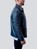 Maceoo Leather Jacket Tresser | Navy - Caswell's Fine Menswear