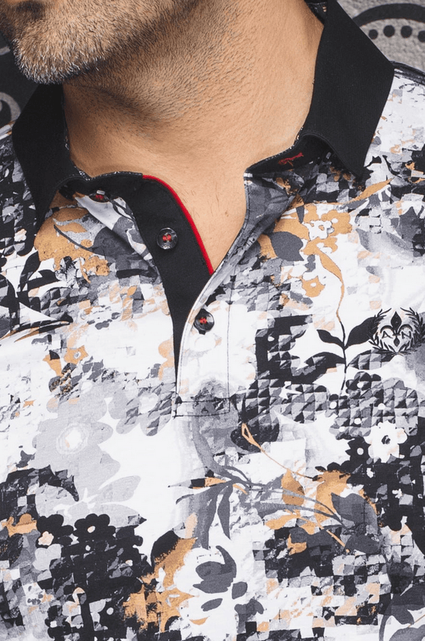 Au Noir Polo Shirt  | ROYCE, Black Gold - Caswell's Fine Menswear