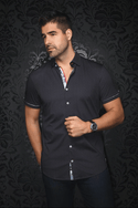 Au Noir Shirt 360° Stretch Shirt | TERRANO, Black - Caswell's Fine Menswear