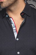 Au Noir Shirt 360° Stretch Shirt | TERRANO, Black - Caswell's Fine Menswear
