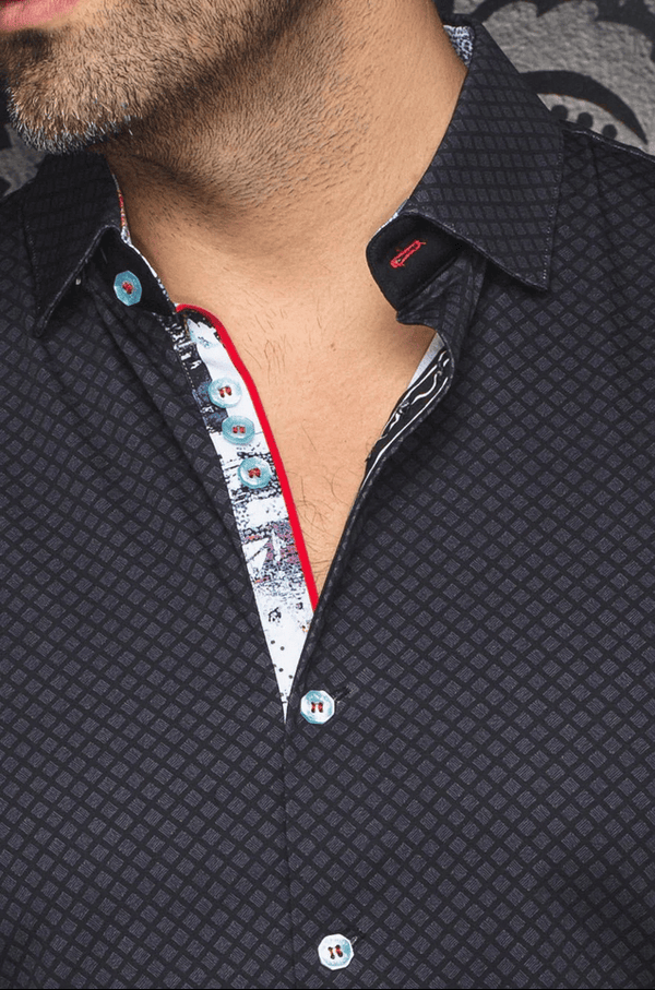 Au Noir Shirt 360° Stretch Shirt | TERRANO, Black - Caswell's Fine Menswear