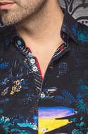 Au Noir Shirt 360° Stretch Shirt | ELSTER, Black - Caswell's Fine Menswear