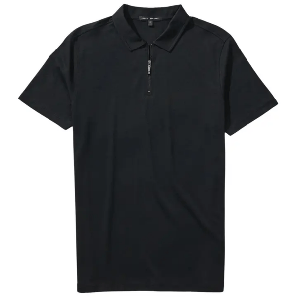 Robert Barakett Zip Polo | Black - Caswell's Fine Menswear