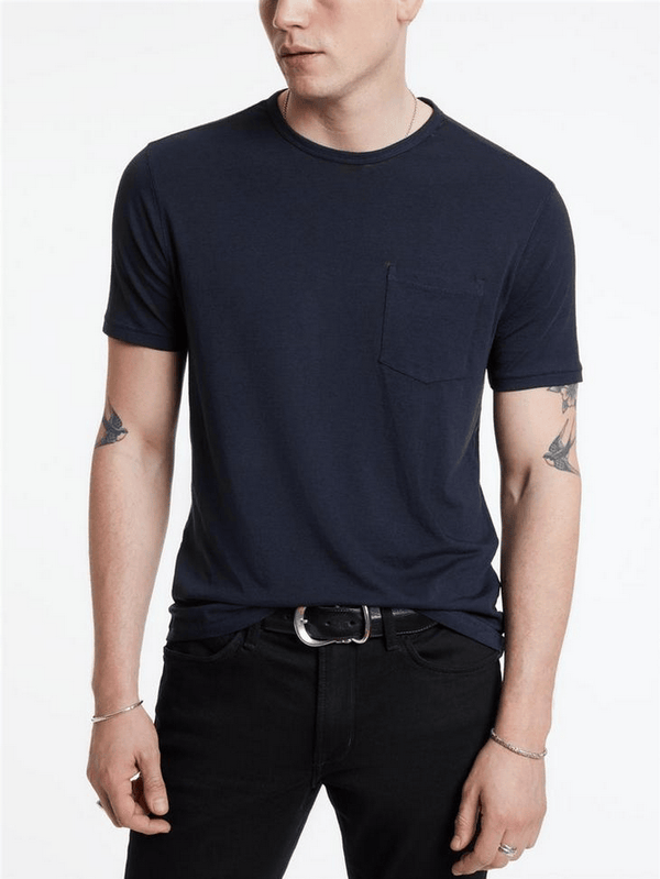 John Varvatos Bond Burnout Tee | Navy - Caswell's Fine Menswear