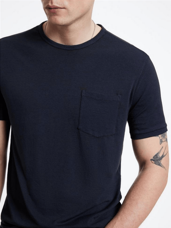 John Varvatos Bond Burnout Tee | Navy - Caswell's Fine Menswear
