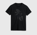 John Varvatos Rose and Skull Tee | Black - Caswell's Fine Menswear