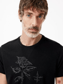John Varvatos Rose and Skull Tee | Black - Caswell's Fine Menswear