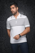 Au Noir Polo Merino | OBAN, White - Caswell's Fine Menswear