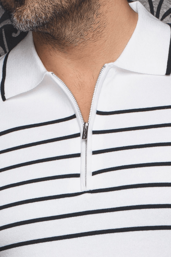 Au Noir Polo Merino | OBAN, White - Caswell's Fine Menswear
