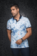 Au Noir Polo | ANZIO, Light Aqua - Caswell's Fine Menswear