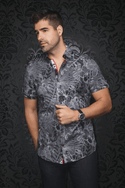 Au Noir 360° Stretch Shirt | RONALDO, Black - Caswell's Fine Menswear