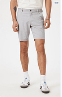 Mavi Noah 9" Regular Rise | Light Grey Linen Stripe - Caswell's Fine Menswear