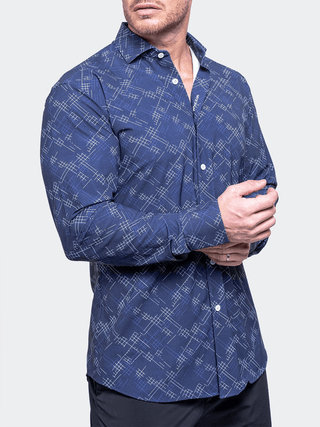 Maceoo Shirt Einstein Resistance Stretch3342 | Blue - Caswell's Fine Menswear