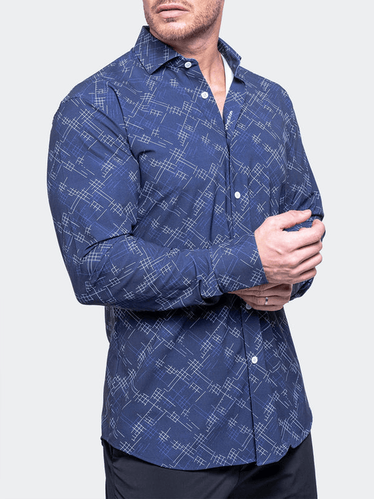 Maceoo Shirt Einstein Resistance Stretch3342 | Blue