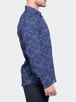 Maceoo Shirt Einstein Resistance Stretch3342 | Blue - Caswell's Fine Menswear
