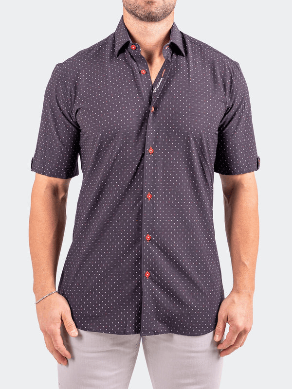 Maceoo Shirt  Galileo Resistance Stretch3221 | Black - Caswell's Fine Menswear