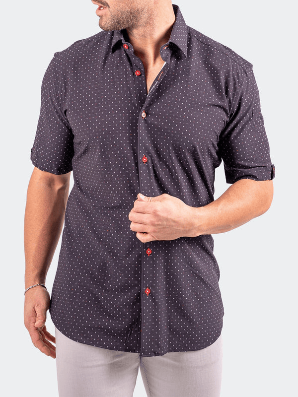 Maceoo Shirt  Galileo Resistance Stretch3221 | Black - Caswell's Fine Menswear