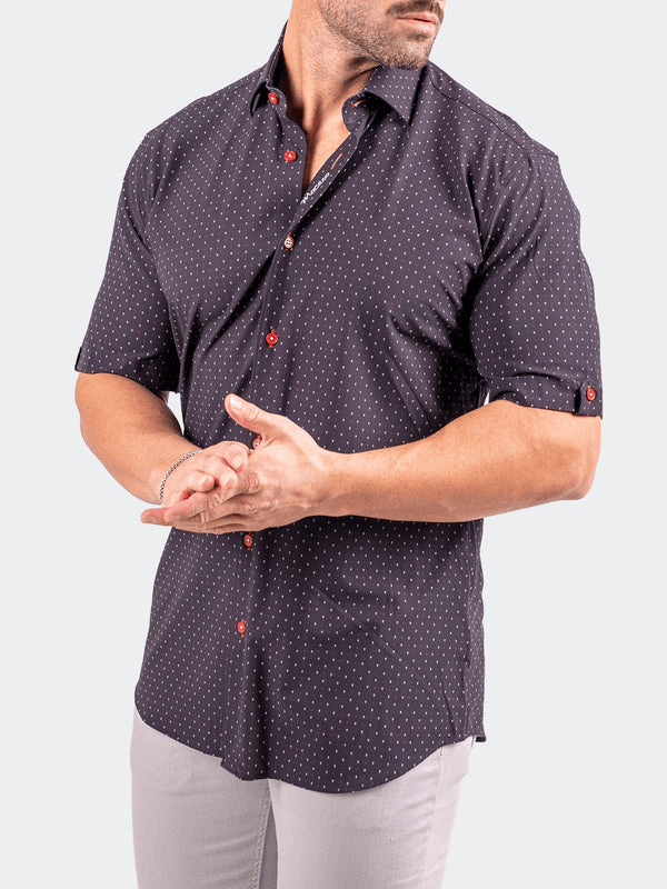 Maceoo Shirt  Galileo Resistance Stretch3221 | Black - Caswell's Fine Menswear