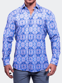 Maceoo Shirt Fibonacci Resistance Stretch2205 | Blue - Caswell's Fine Menswear