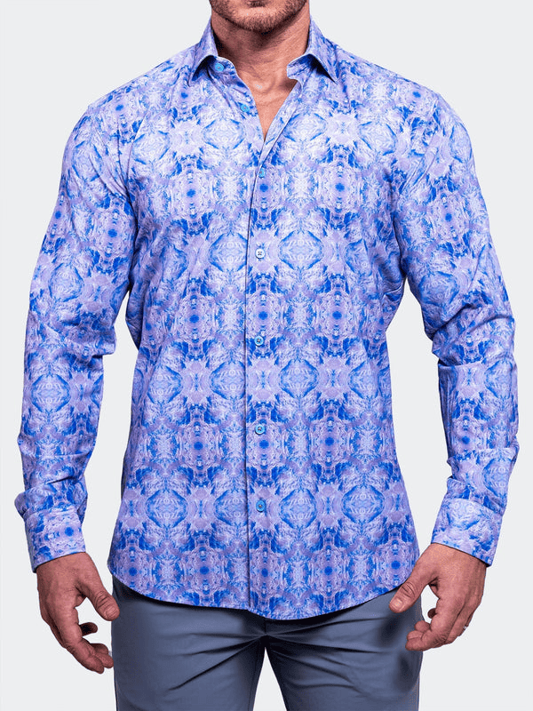 Maceoo Shirt Fibonacci Resistance Stretch2205 | Blue - Caswell's Fine Menswear