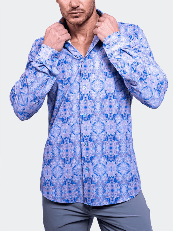 Maceoo Shirt Fibonacci Resistance Stretch2205 | Blue - Caswell's Fine Menswear