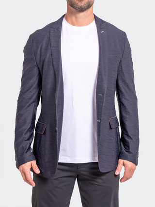 Maceoo Blazer Unconstructed Obsidian Black - Caswell's Fine Menswear