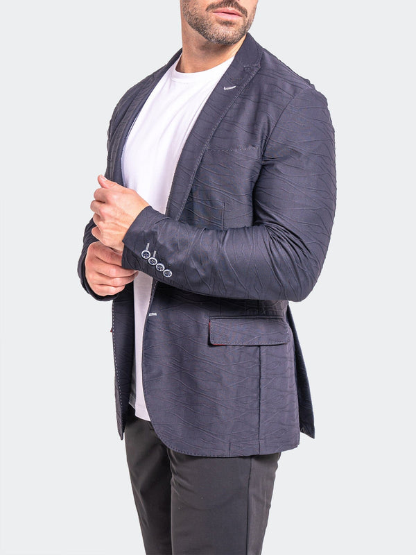 Maceoo Blazer Unconstructed Obsidian Black - Caswell's Fine Menswear
