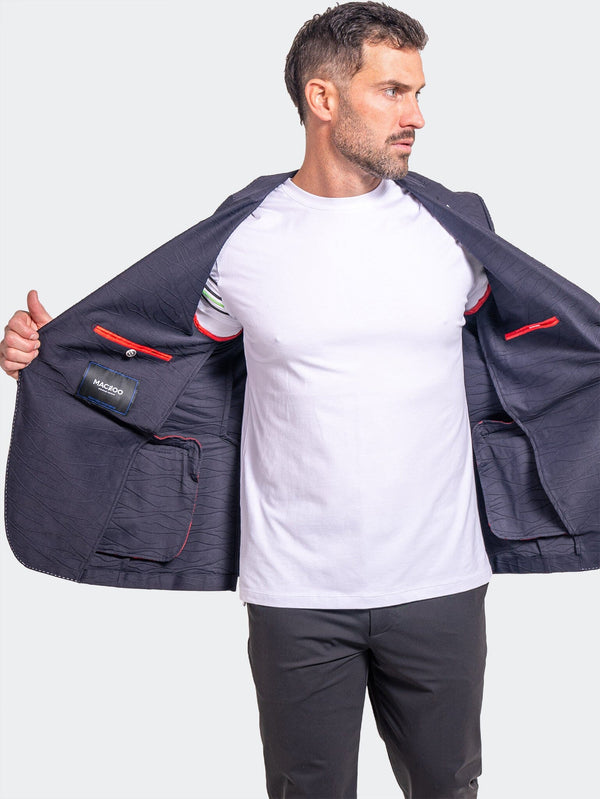 Maceoo Blazer Unconstructed Obsidian Black - Caswell's Fine Menswear
