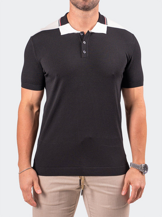 Maceoo Polo Tip Deep Black - Caswell's Fine Menswear