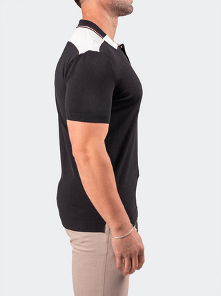 Maceoo Polo Tip Deep Black - Caswell's Fine Menswear