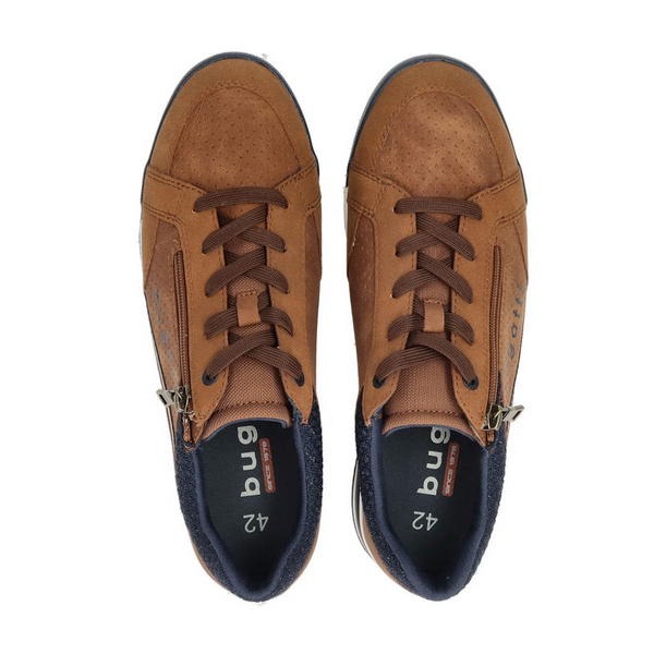 Bugatti Sneaker | Cognac/Navy - Caswell's Fine Menswear
