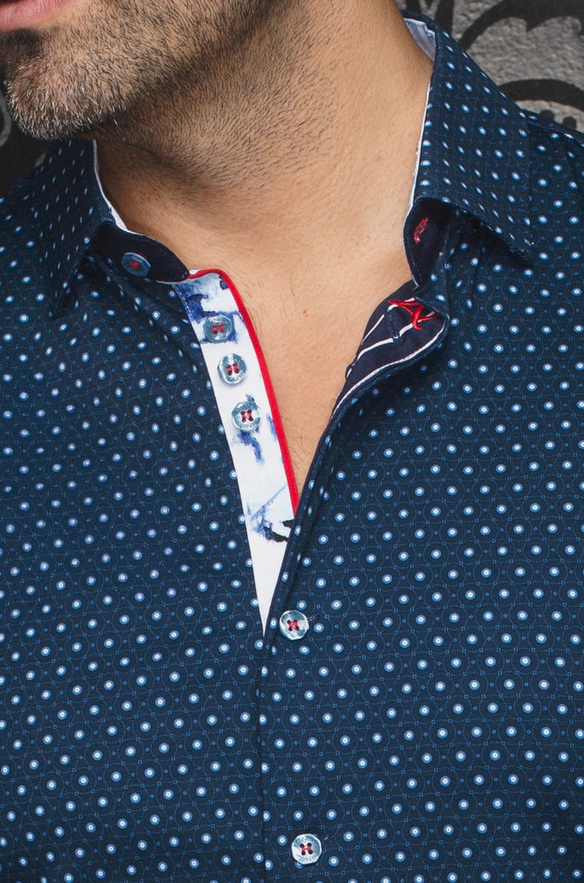 Au Noir 360° Stretch Shirt Short Sleeve | OSLIN, Navy