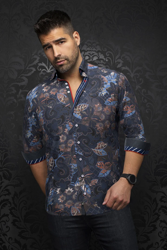 Au Noir Shirt | MACHADO, Navy Rust