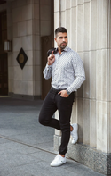 Au Noir Chemise Chemise | SUARINO, Or blanc