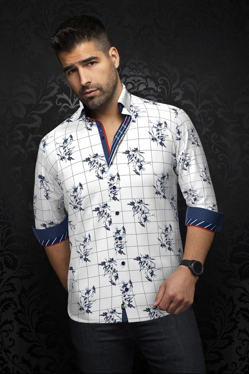 Au Noir Shirt | DISTEFANO, White Blue