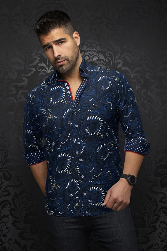 Au Noir Shirt 360° Stretch Shirt | KAHLO, Navy