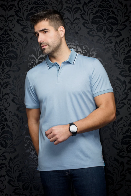 Au Noir Polo | DELLARIO, Light Blue