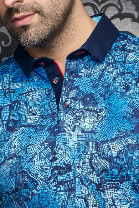 Au Noir Polo | STRATOS, Turquoise