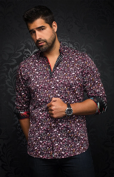 Au Noir Shirt | SALVATORE, burgundy