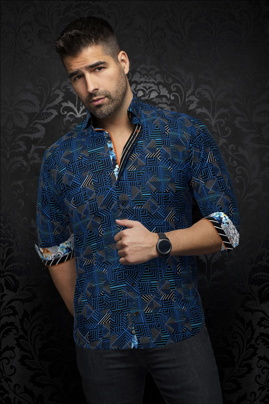 Au Noir Shirt | ARIENZO, Blue