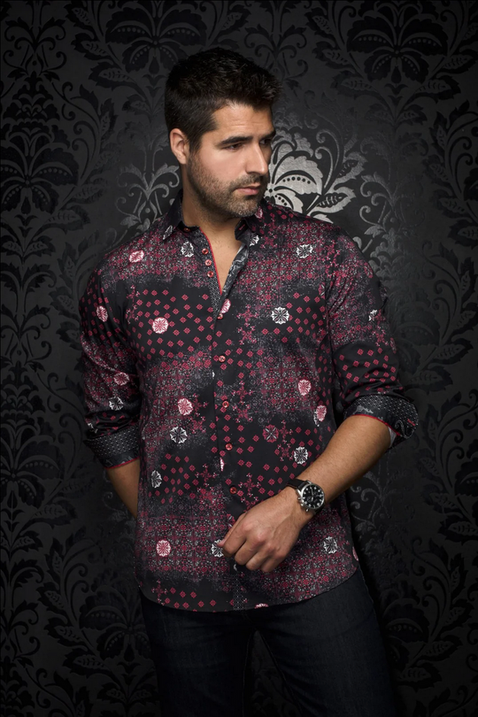 Chemise Au Noir | FlORIANI, Noir Rouge