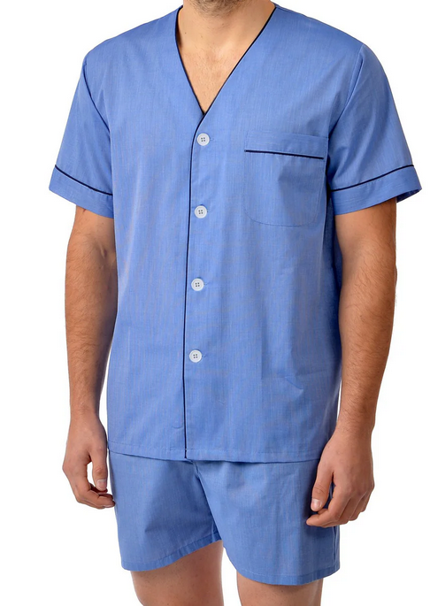 Majestic Easy Care Shorty Pajama | Blue