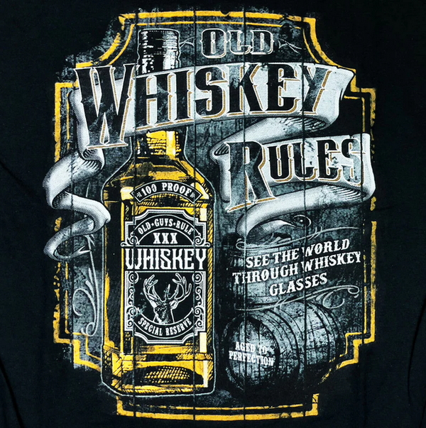 Old Guys Rule T-Shirt Old Whiskey | Black