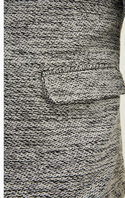 Ron Tomson Raw Edge Fitted Cardigan/Blazer | White Black