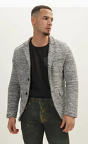 Ron Tomson Raw Edge Fitted Cardigan/Blazer | White Black