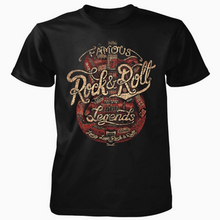 Taboo T-Shirt Rock and Roll Legends Script | Black