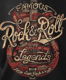 Taboo T-Shirt Rock and Roll Legends Script | Black