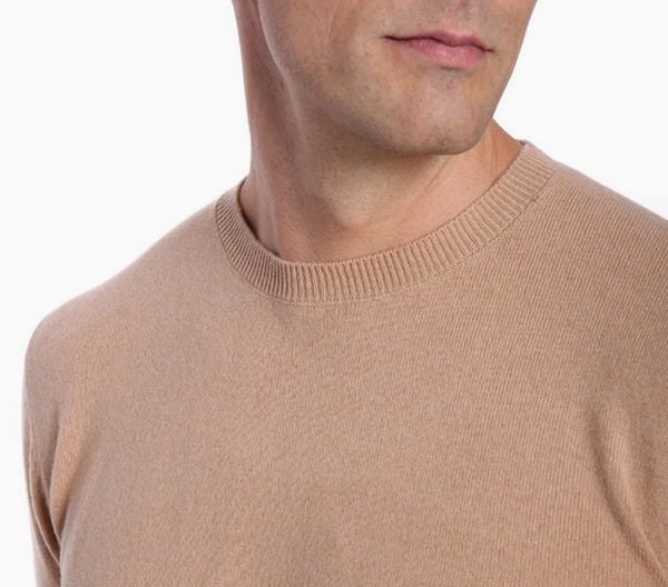 Zainuno Moizni Men's 100% Cashmere Crew Neck | Camel