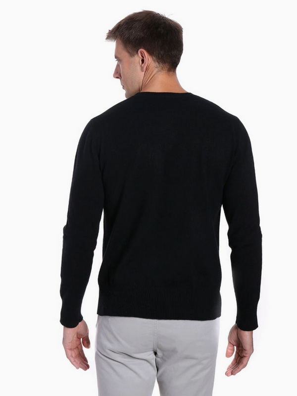 Zainuno Moizni Men's 100% Cashmere Crew Neck | Black